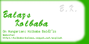 balazs kolbaba business card